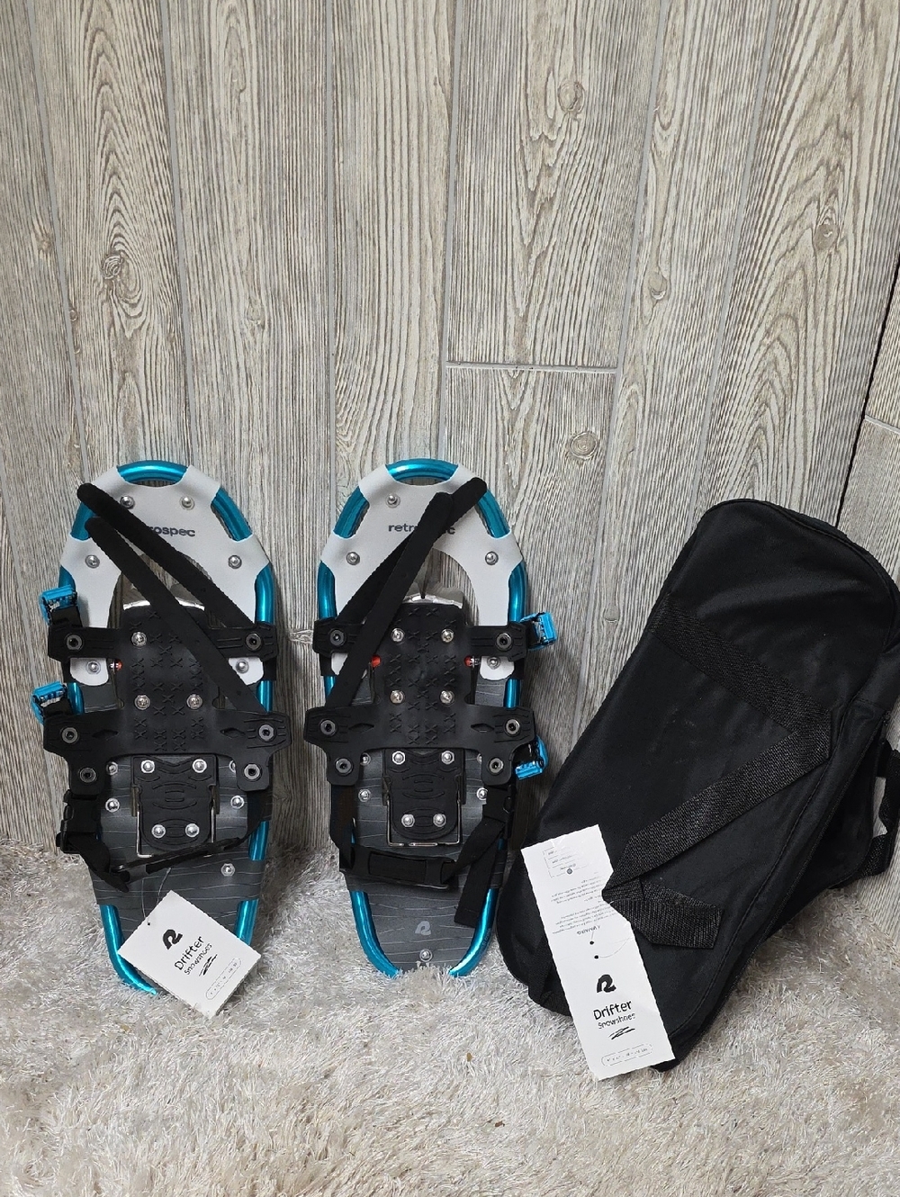 Retrospec Drifter Blue and Silver Snowshoe Set with Carry Bag Size 21" NEW